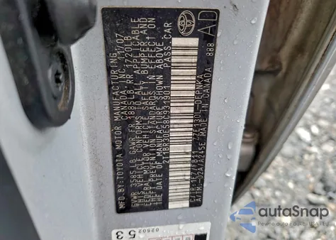 2008 Toyota Corolla Ce z USA, uszkodzony, nr VIN 2T1BR30E58C931901